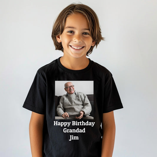 Personalised Photo Text Kids T-Shirt